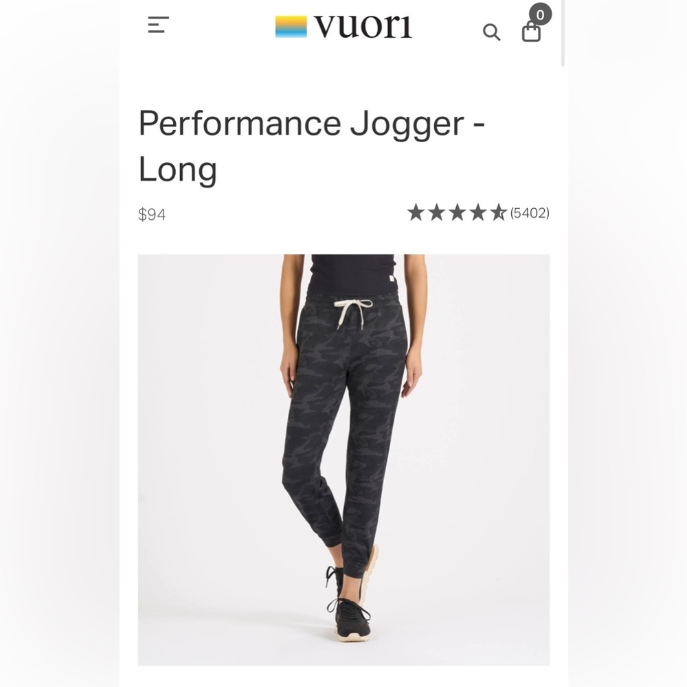 VUORI Performance Jogger -Long S, Back camo